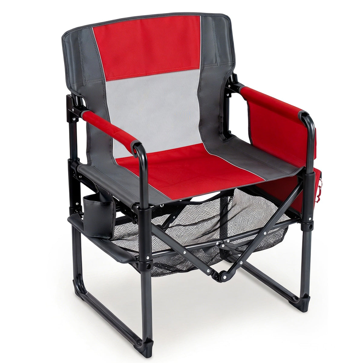Heavy Duty Outdoor Camping Chair with Cup Holder & Side Pocket