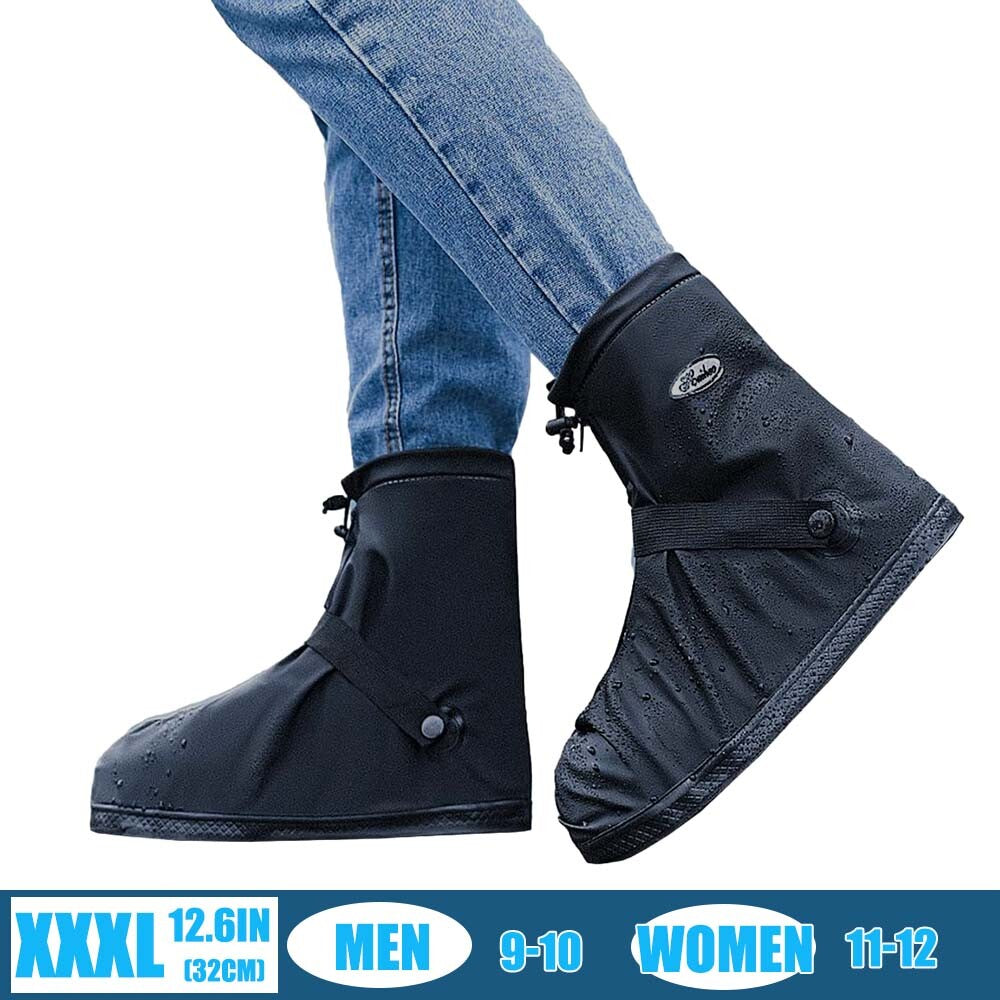 Reusable Waterproof Shoe Covers for Rain Snow - Anti-Slip Rubber Boot Protectors