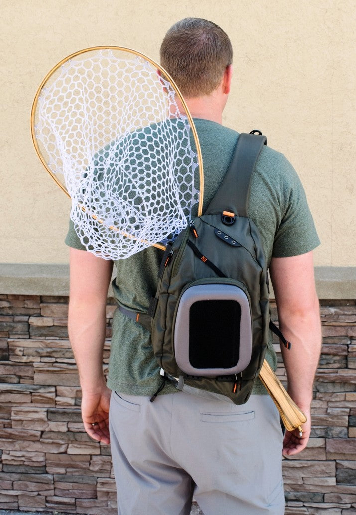 Fly Fishing Sling Pack Backpack with Multiple Pockets & Water-Resist Fabric
