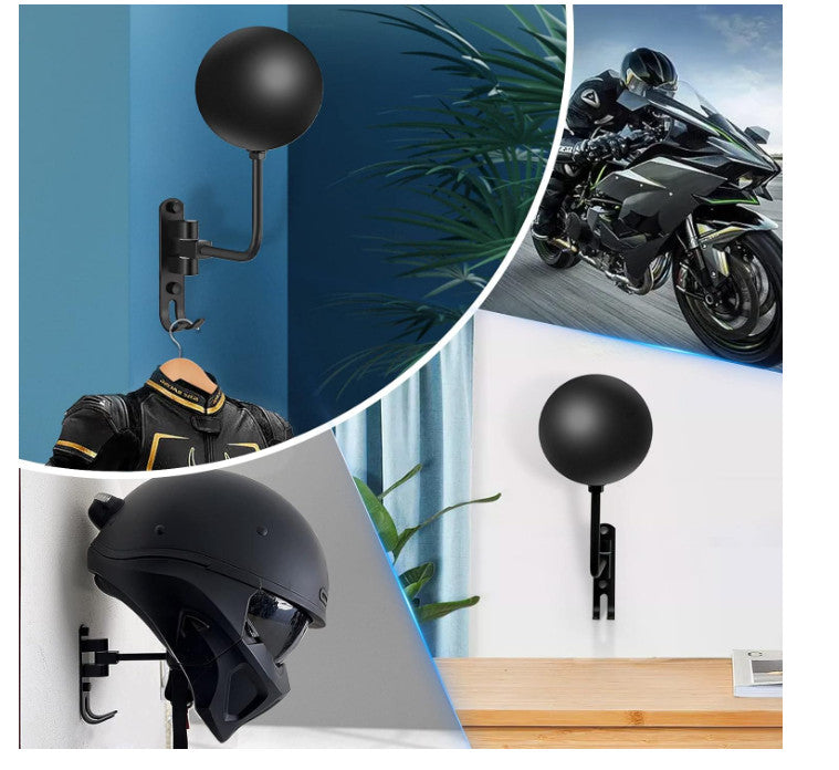 Motorcycle Helmet Wall Mount Rack Set of 2 with 180° Rotation