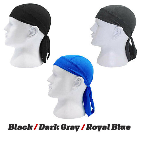 3 Pack Skull Cap Motorcycle Head Wrap Tie Durag Cycling Hat Quick-Drying