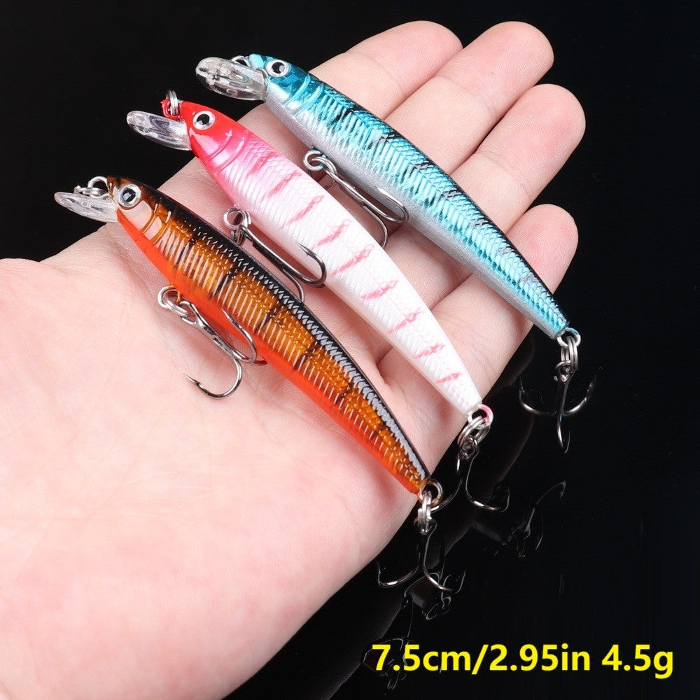 56pcs Minnow Fishing Lure Kit Hard Plastic Baits for Freshwater & Saltwater