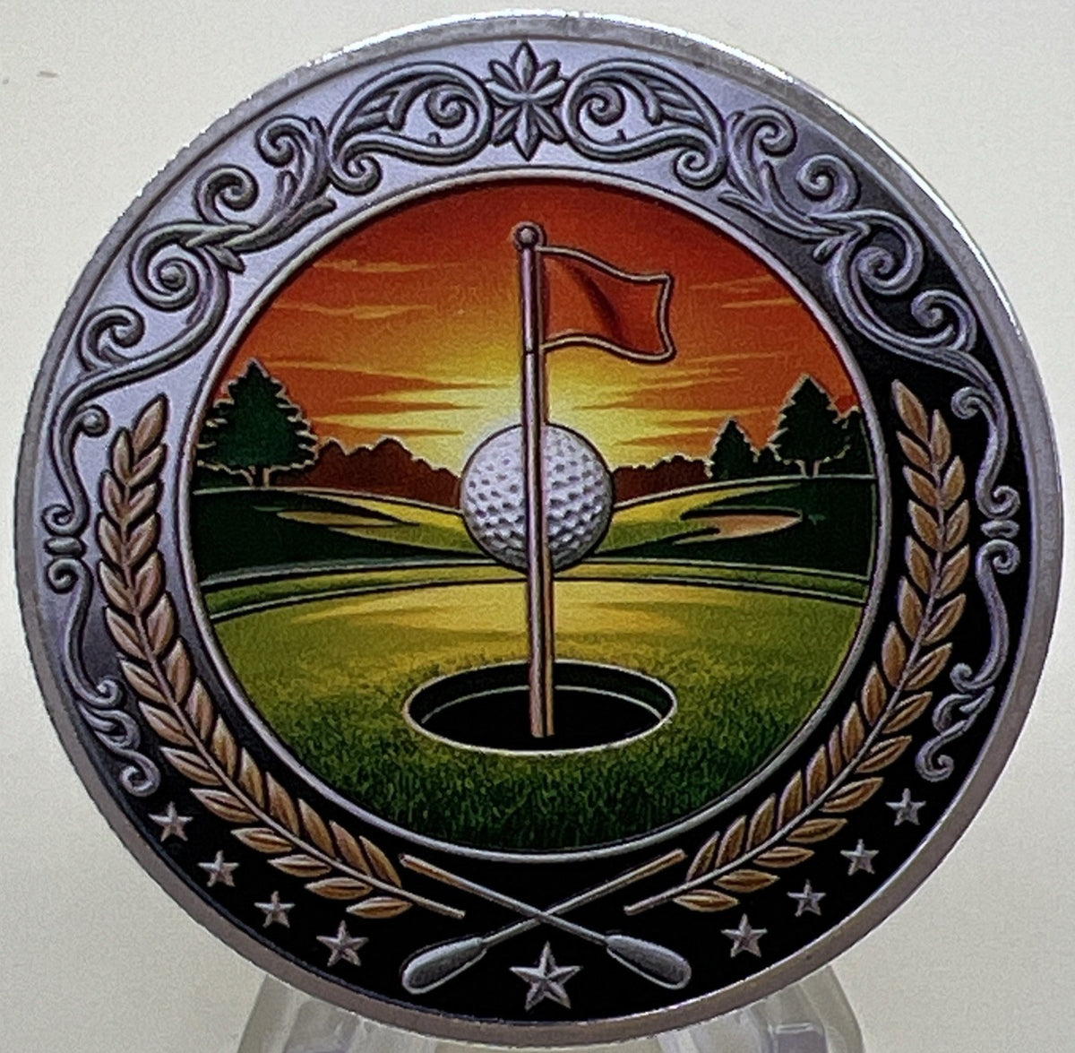Golf Challenge Coin with Hole In One Marker - Perfect Shot Golf Accessory