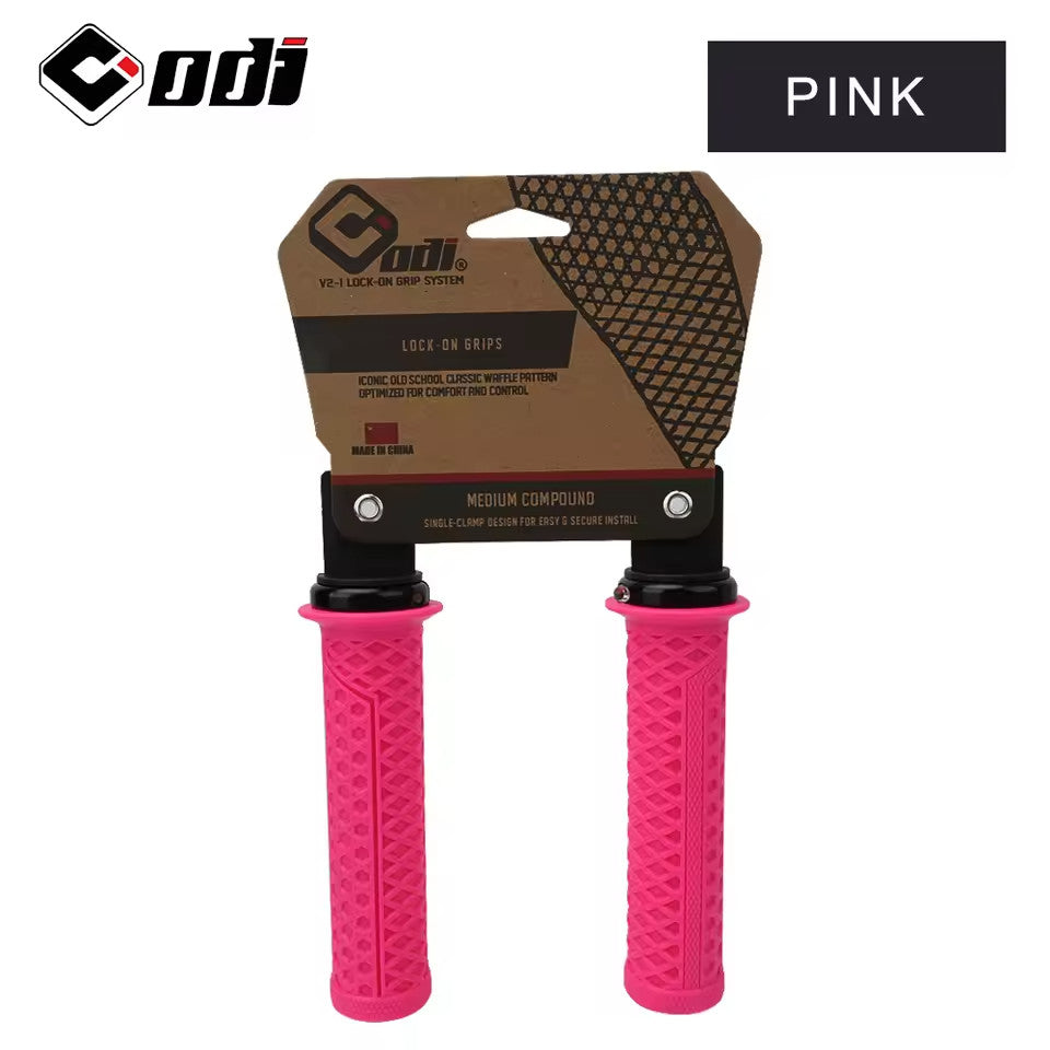 Lock On Mountain Bike Grips - Flanged Handlebar Grips for MTB, BMX & Urban Bikes - Multiple Colors
