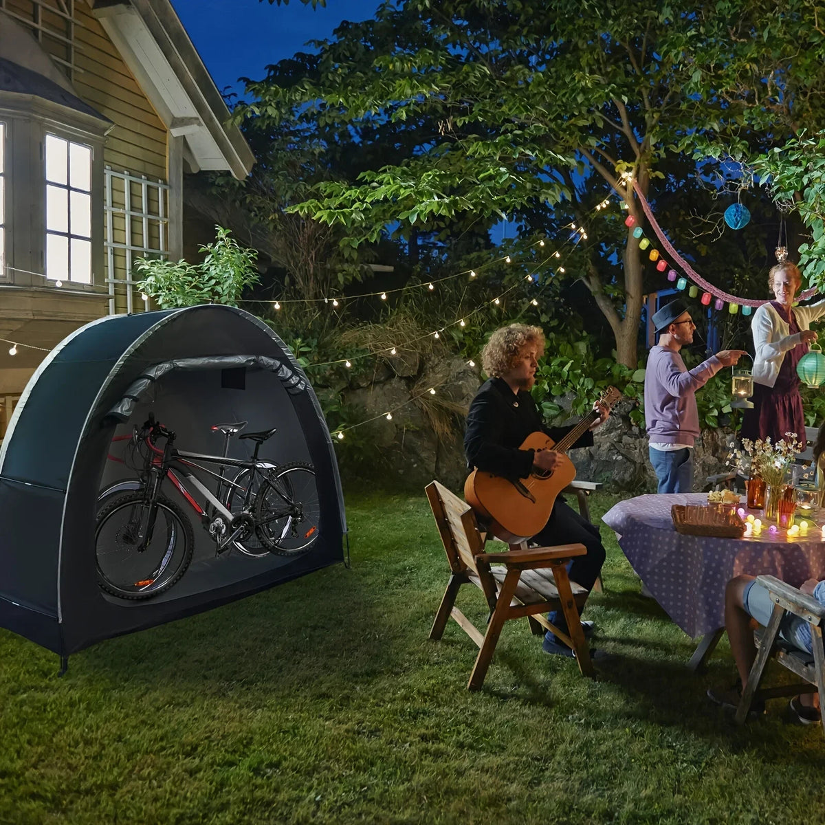 Waterproof Bike Tent for 2-4 Bicycles Outdoor Storage Shelter