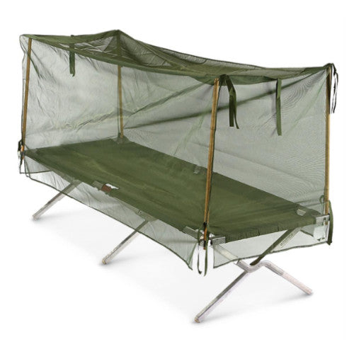 US Military Mosquito Net with Poles for Cot Tent Camping Hiking