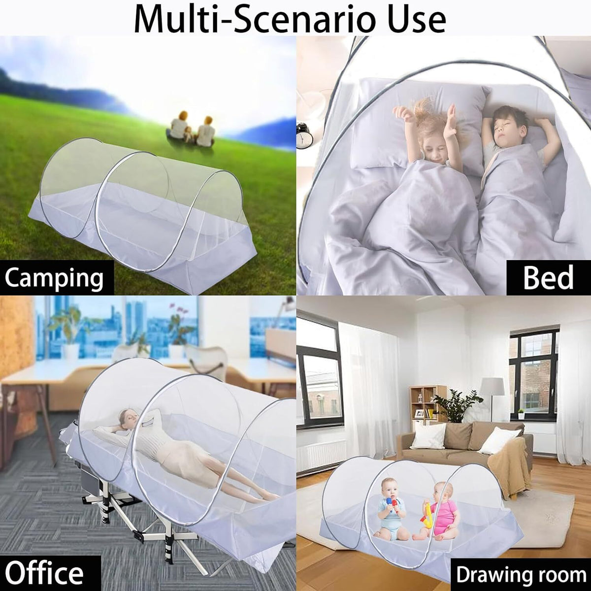 Portable Mosquito Net Tent Foldable Pop-Up Travel Camping Mesh Screen