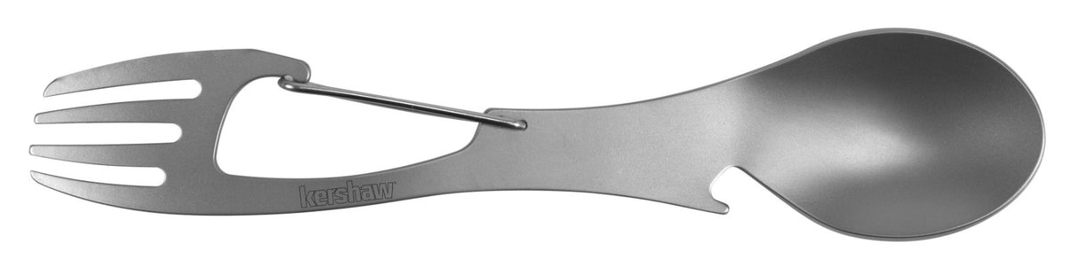 Kershaw Ration XL Stainless Steel Camping Utensil with Bottle Opener & Carabiner
