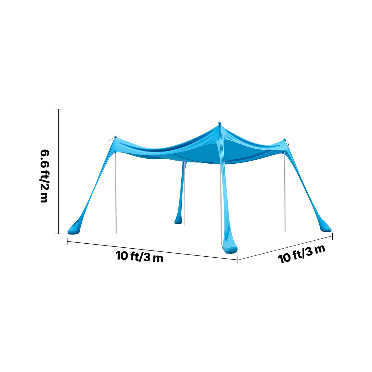 Portable Beach Tent Sun Shade Canopy 10x10 ft UPF 50+ Outdoor Shelter