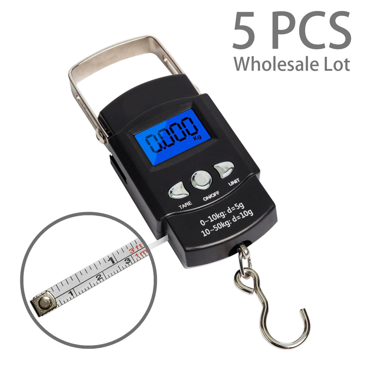 Digital Luggage & Fish Scale with LCD Display Portable Hanging Hook