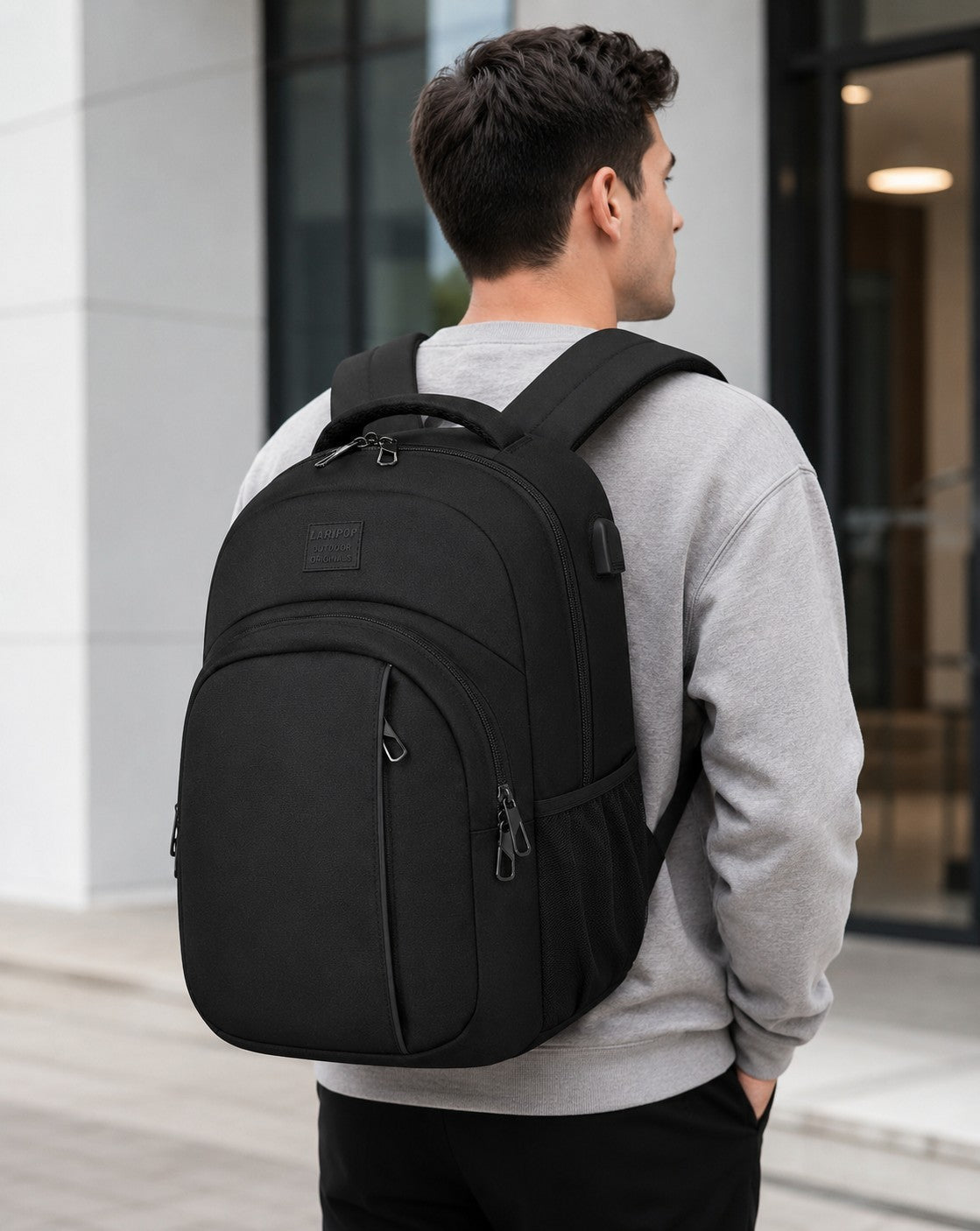 15.6-Inch Water-Resistant Laptop Backpack with USB Charging Port