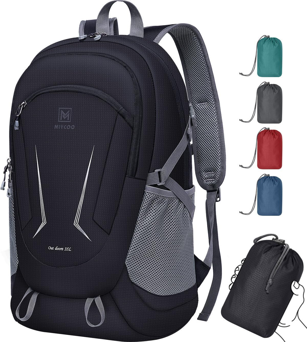 Ultralight Packable Hiking Backpack 35L Water-Resistant Daypack