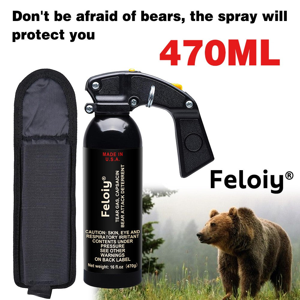 16 oz. Bear Repellent Spray with Holster - Fog Deployment, 35 ft Range, EPA Approved