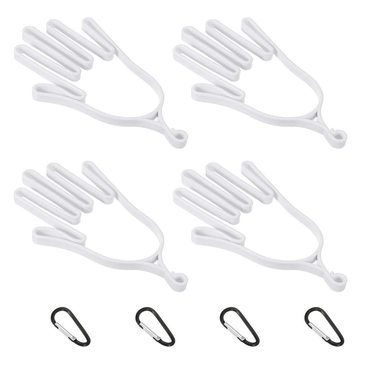 Golf Glove Support Rack Holder Set with Hooks - White, 4 Pack