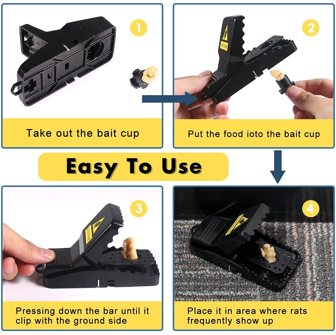 Reusable Heavy Duty Mouse Traps 2-Pack for Indoor Outdoor Rodent Control