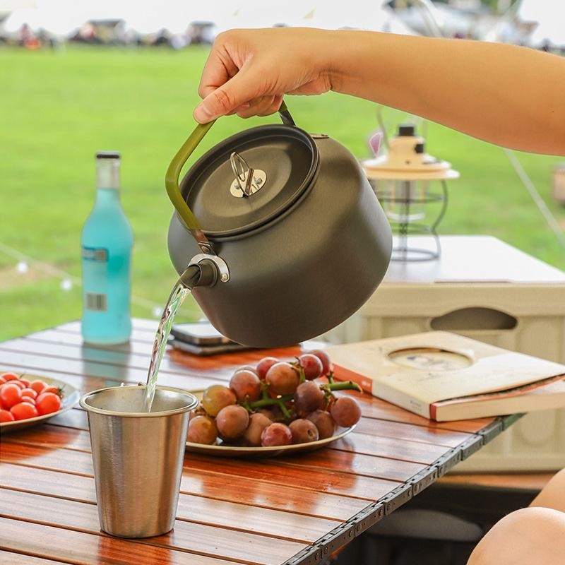 Portable Aluminum Camping Kettle 0.8L-2.5L for Hiking, Picnic & Travel