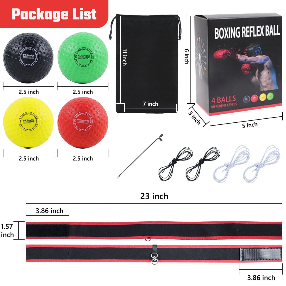 Reflex Boxing Speed Ball with Adjustable Headbands for Punch Training Fitness
