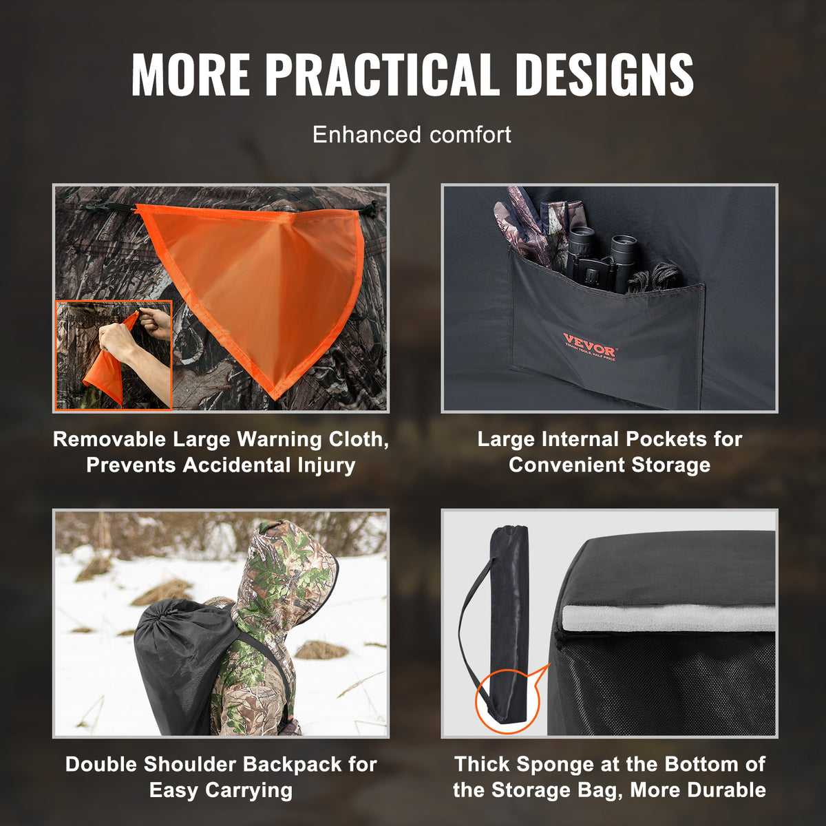Ground Hunting Blind 270° with Mesh Windows for Deer & Duck - Weatherproof, Portable, 2-3 Person