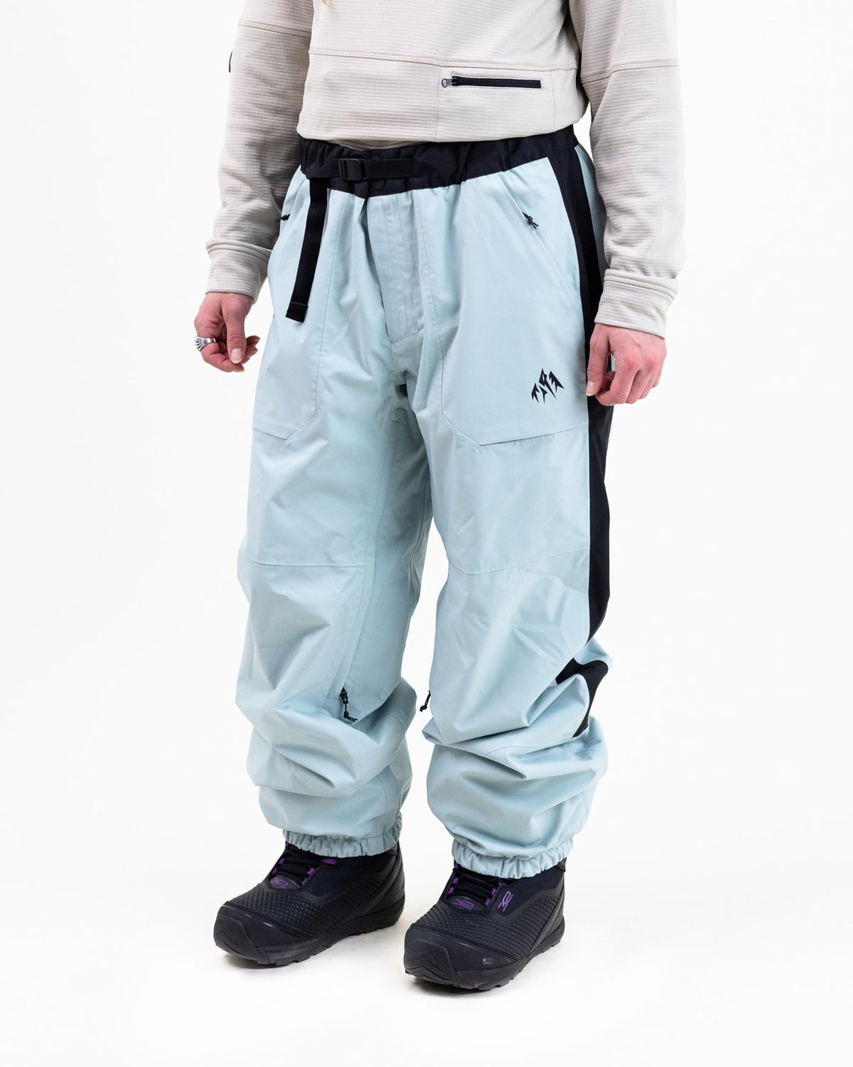 Unisex Snow Pants with Recycled 20K Waterproof Breathable Fabric - Arctic Blue, Large