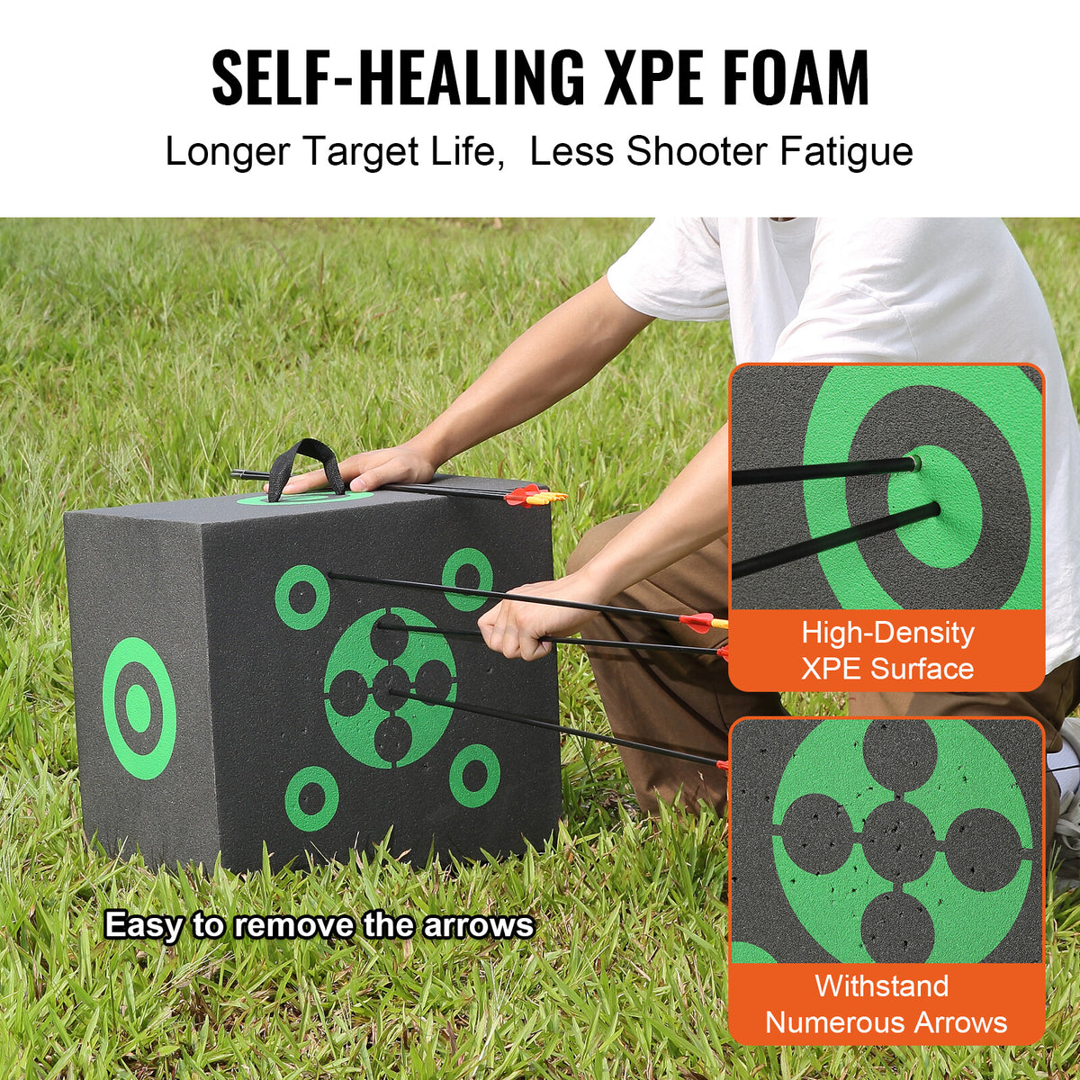 16x18 Foam Archery Target for Outdoor Practice, Portable Bow Shooting Cube