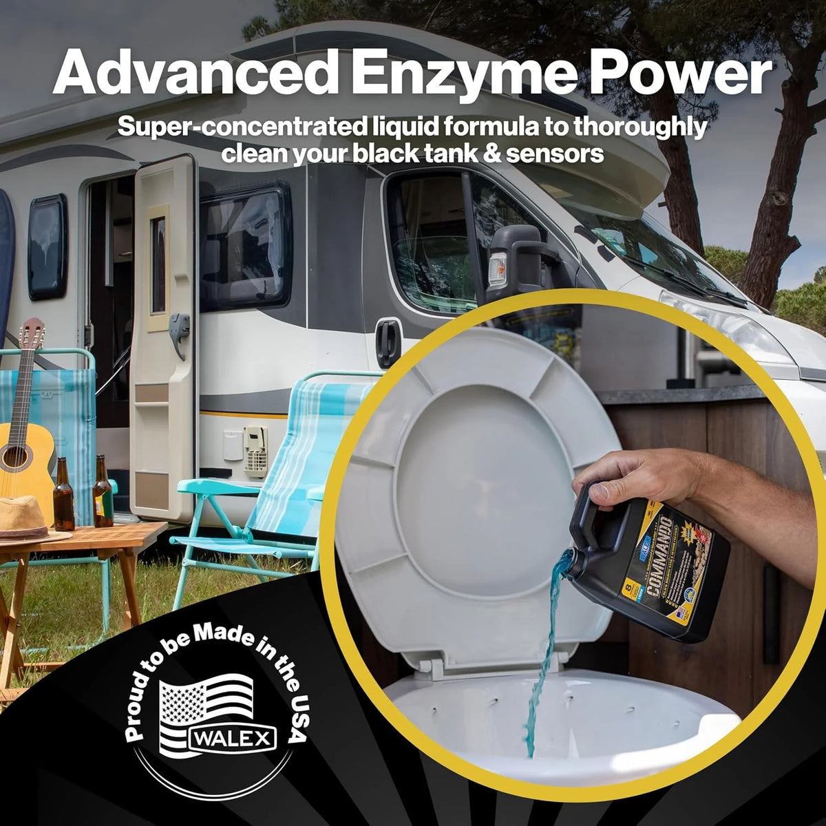 RV Black Holding Tank & Sensor Cleaner Liquid - Waste & Paper Buildup Removal