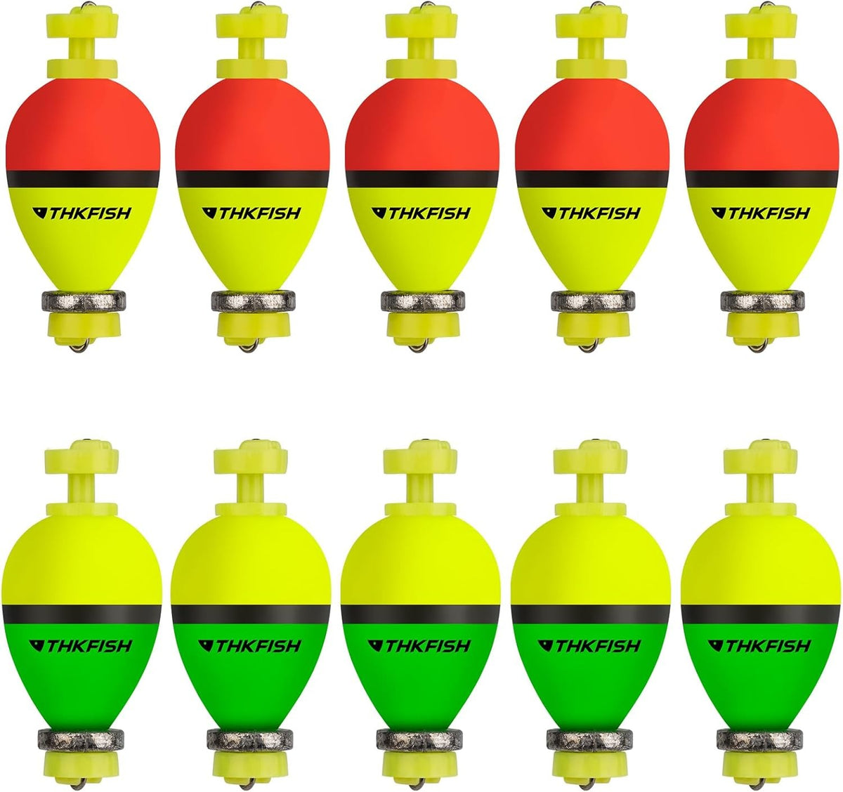 Weighted Foam Fishing Bobbers Set - Snap-On Floats for Crappie & Bass