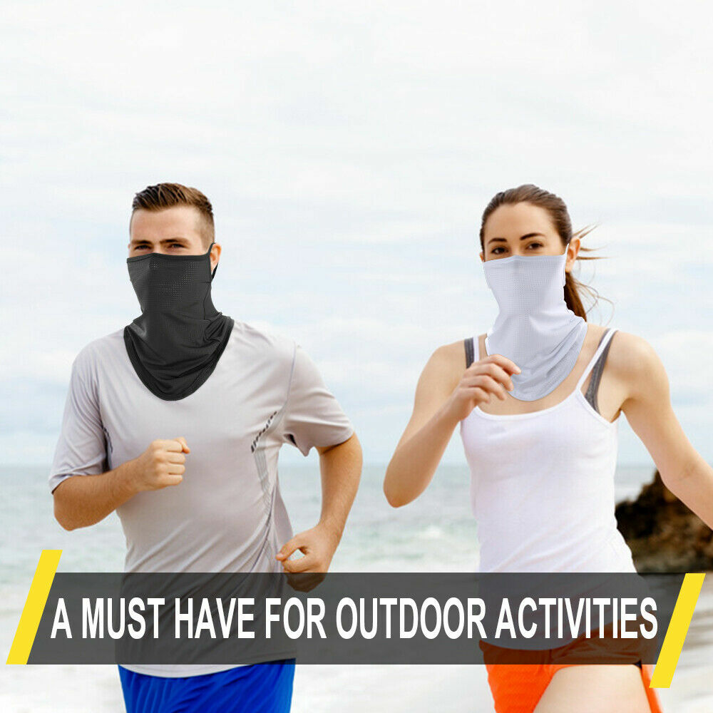 Reversible Breathable Face Mask Neck Gaiter Bandana Cover with Ear Loops