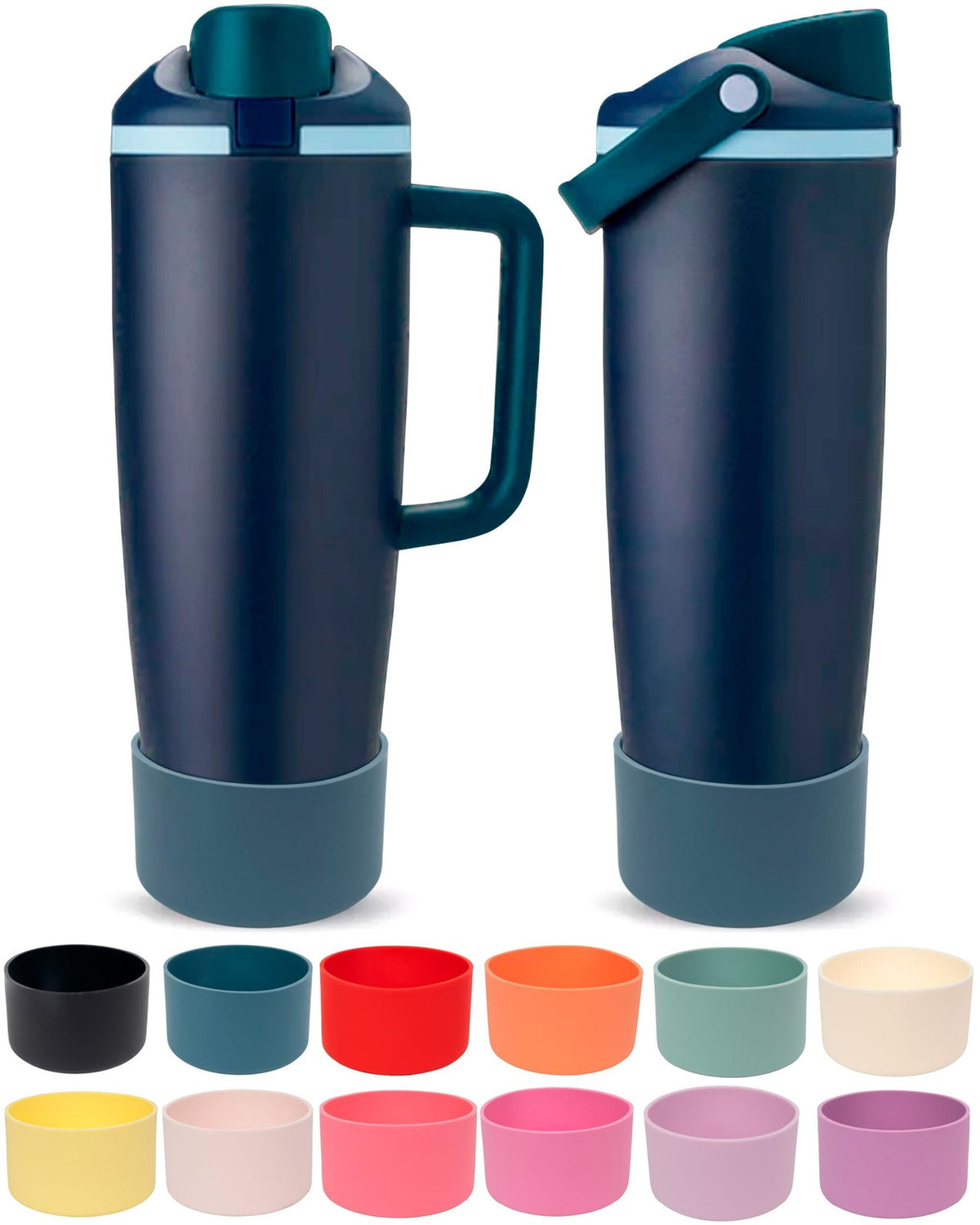 Non-Slip Silicone Bottle Boot for Owala 30oz & 40oz Water Bottles - Blue Spruce
