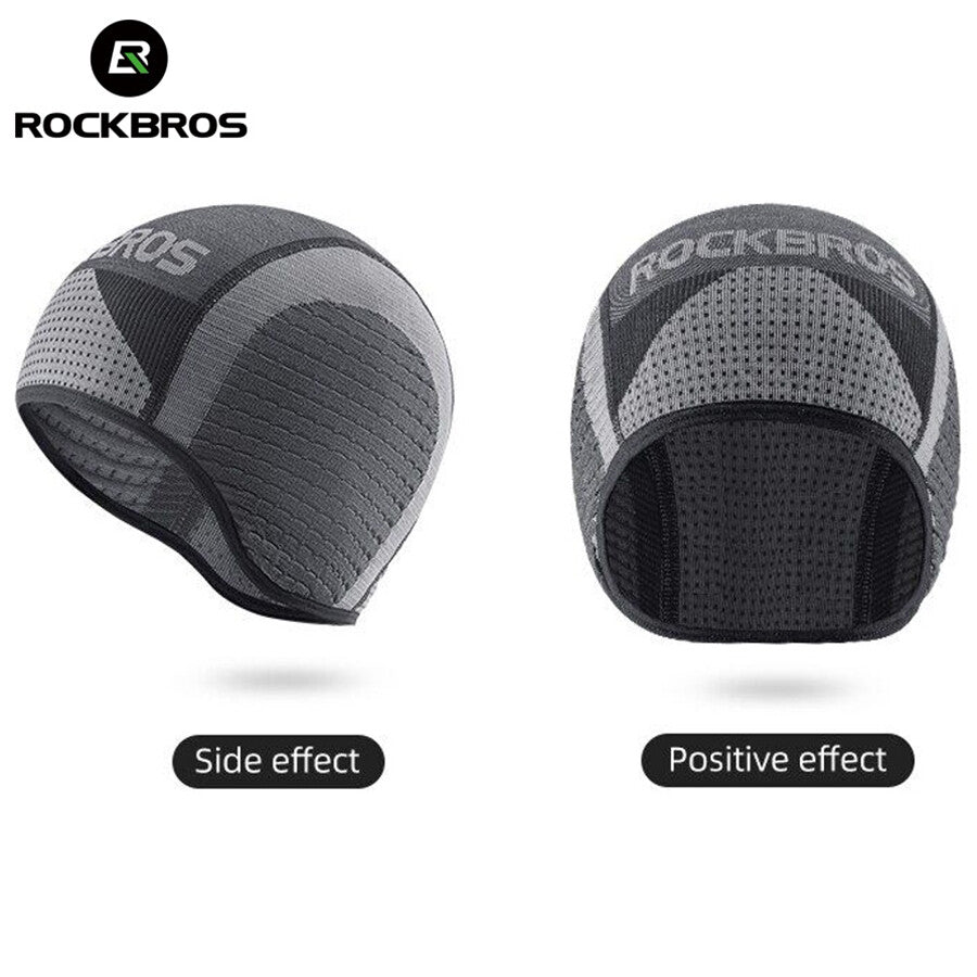 Winter Cycling Skull Cap with Ear Cover Thermal Fleece Helmet Liner Men Women