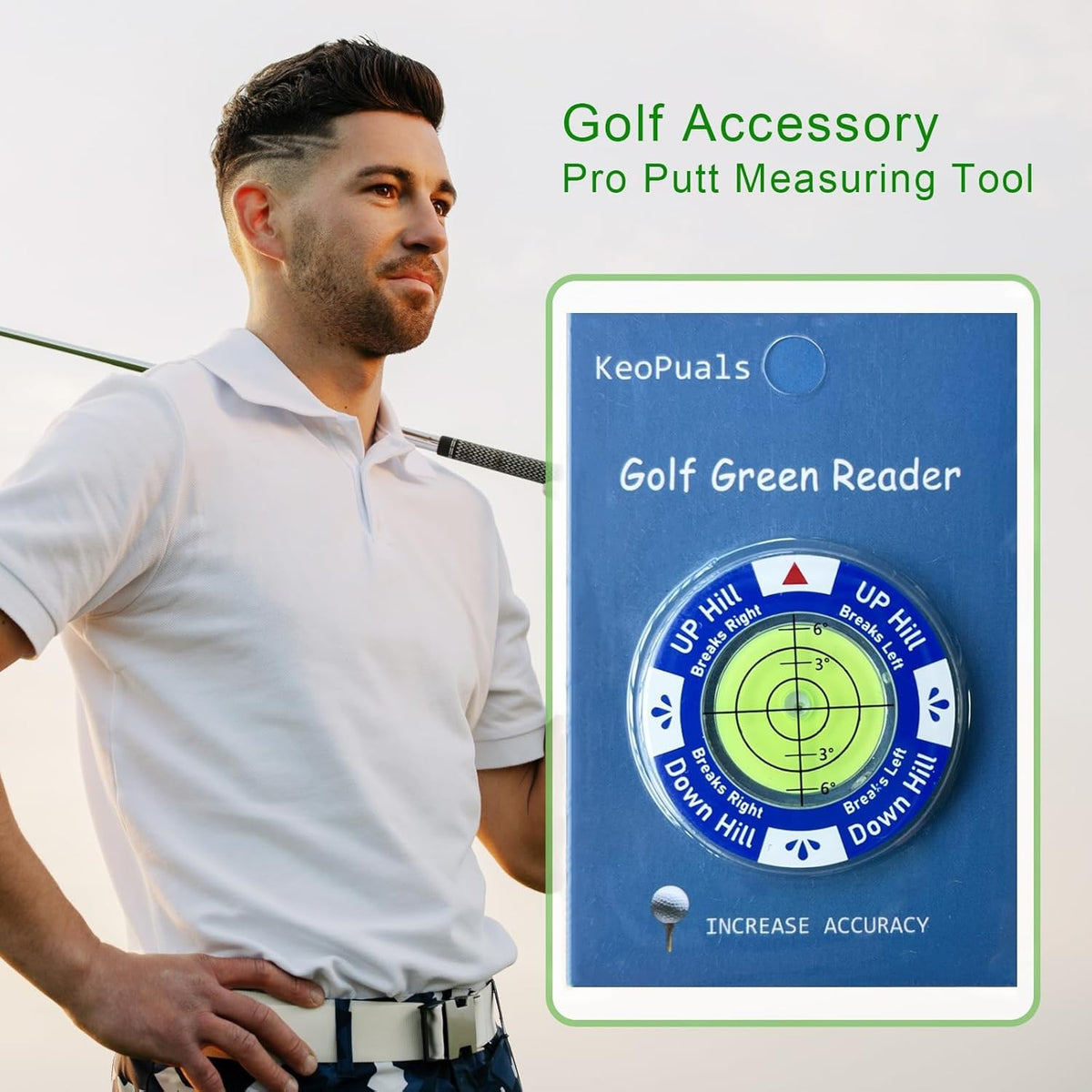 Golf Green Reader Ball Marker with Level Tool - Putting Aid for Greens