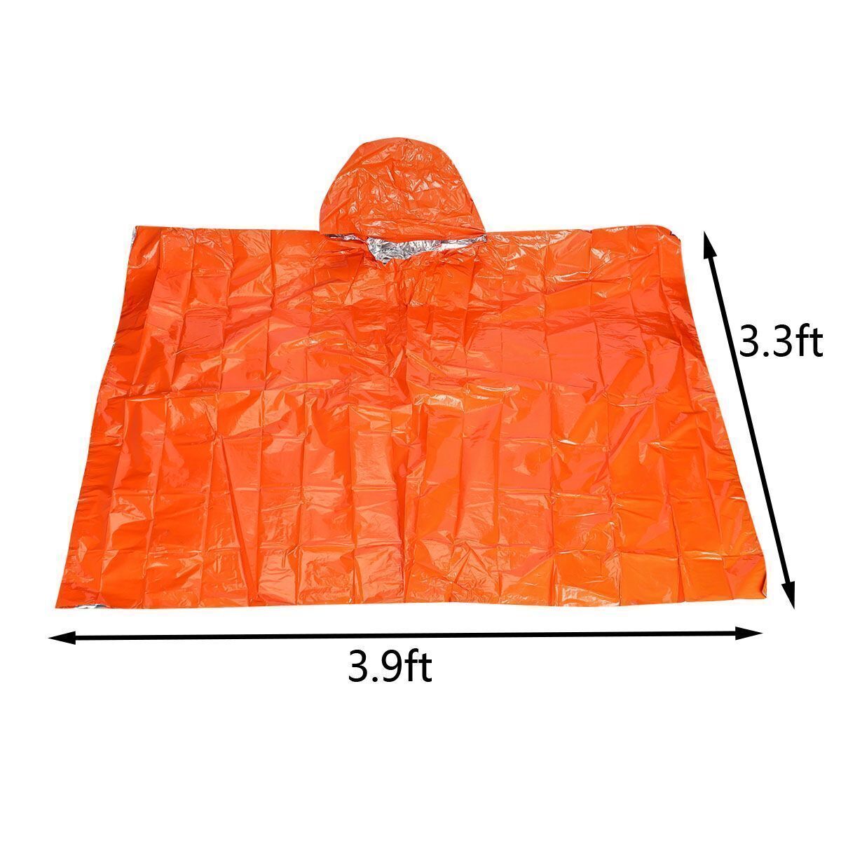 Reusable Thermal Emergency Poncho Waterproof Rain Camping Gear 1/2PC