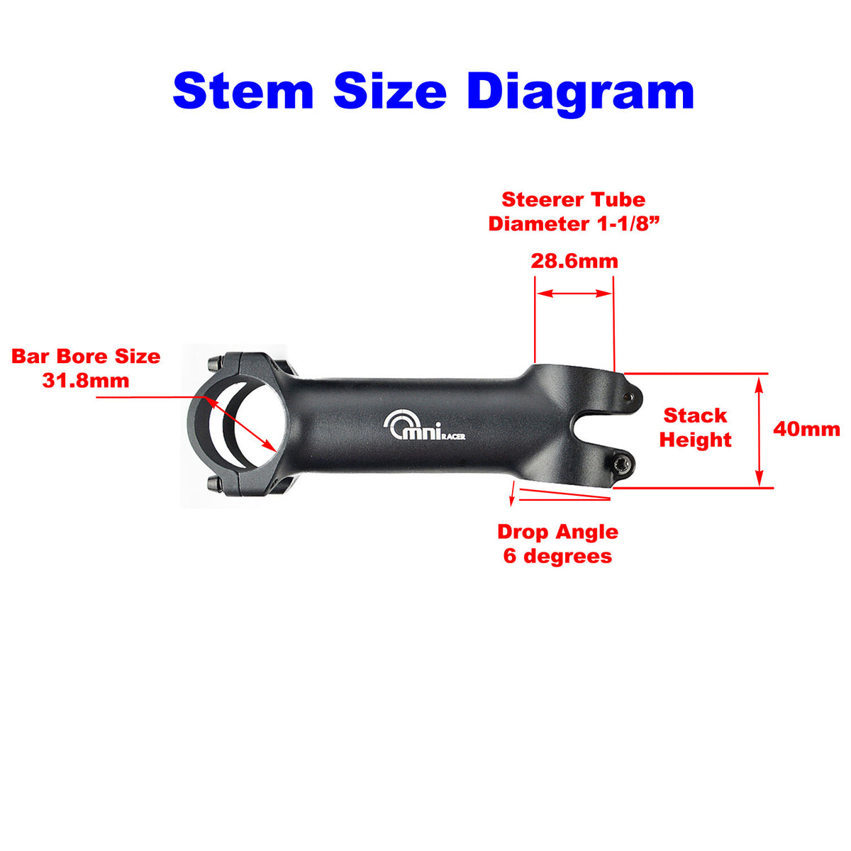 Lightweight Cycling Stem 31.8mm - Multiple Lengths, Forged Alloy