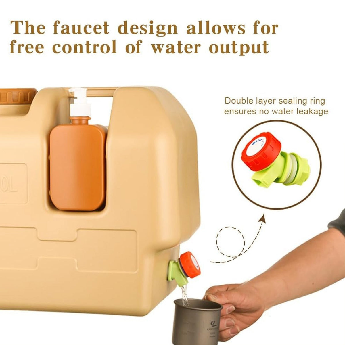 20L Outdoor Water Container with Spigot for Camping and Emergency Use