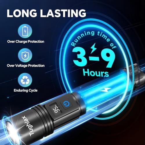 Rechargeable LED Flashlight 2 Pack Waterproof Portable with Zoom & 5 Modes