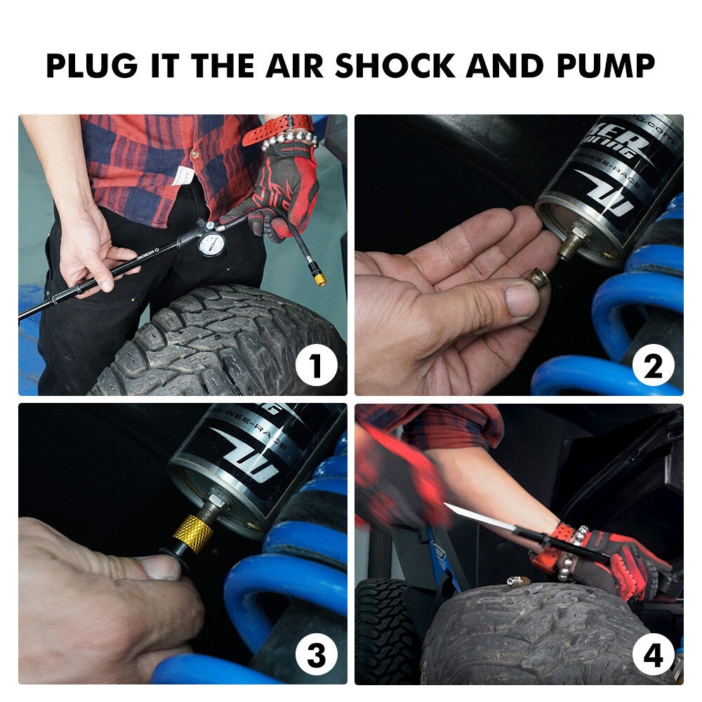 Bike Suspension Air Pump 300psi for Motorcycle & Bicycle Shock Adjustment