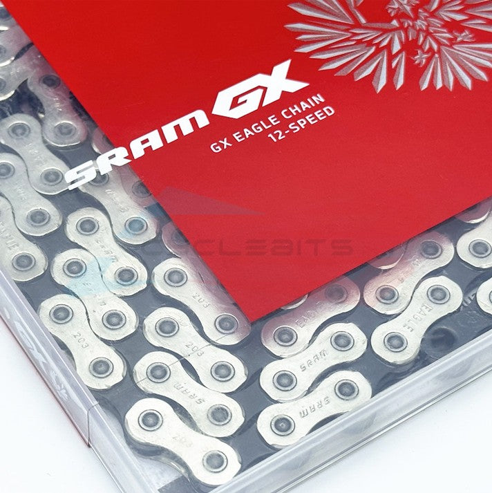 MTB Bicycle Chain 12-Speed GX Eagle PowerLock 126 Links Silver Black