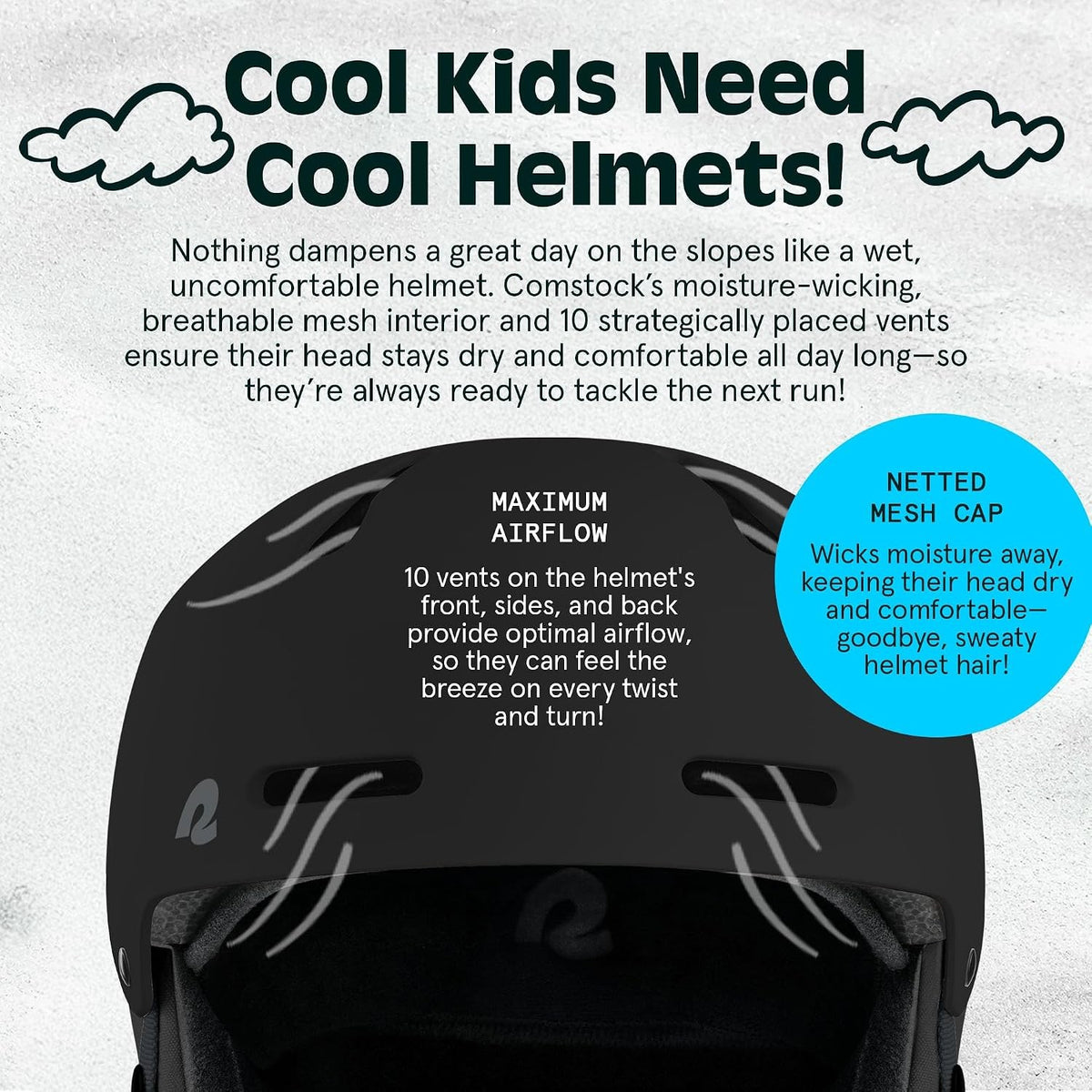 Kids Ski & Snowboard Helmet with Impact Protection, Adjustable Fit & Ear Warmers