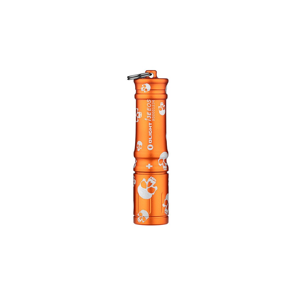 Waterproof Orange Skull Keychain Flashlight - 90 Lumens, Compact LED