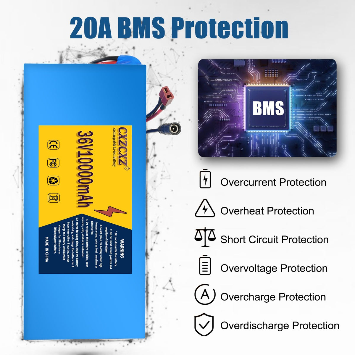 36V 10Ah Lithium E-Bike Battery for Electric Bicycle Scooter 200W-500W