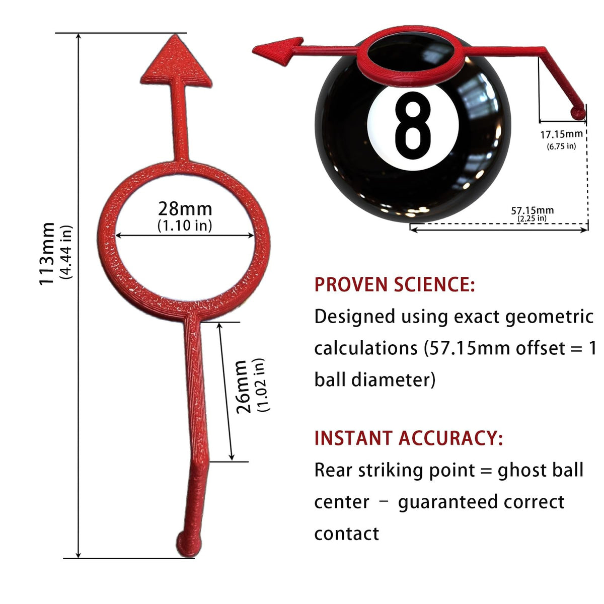 Billiards Aiming Trainer - 2 Pack Pool Cue Training Tool for Accuracy