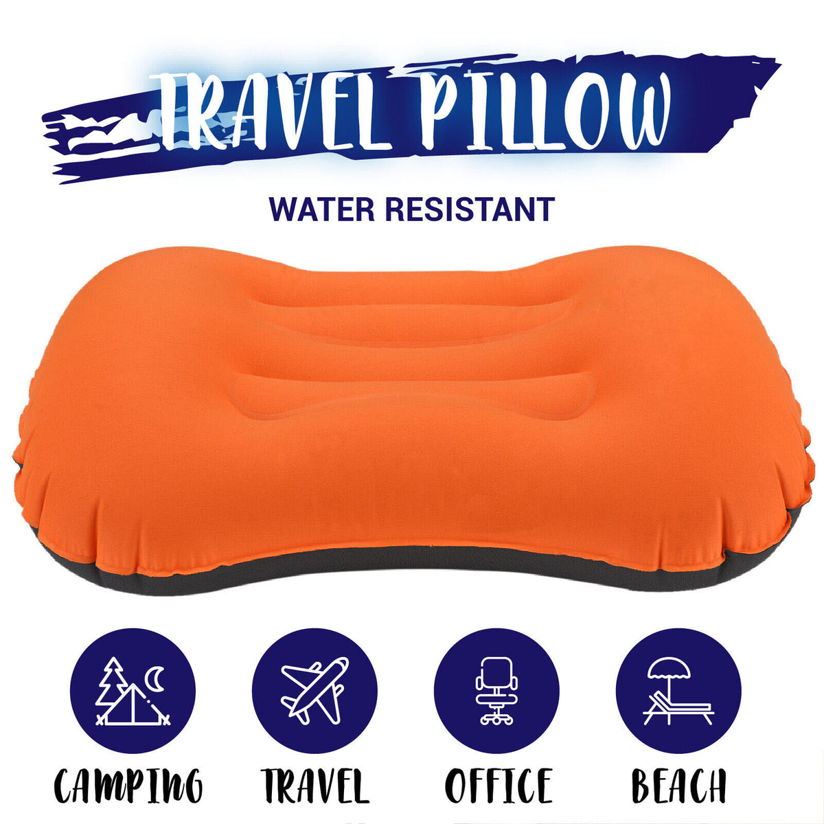 Inflatable Travel Pillow Neck Support Cushion Compact Portable Head Rest