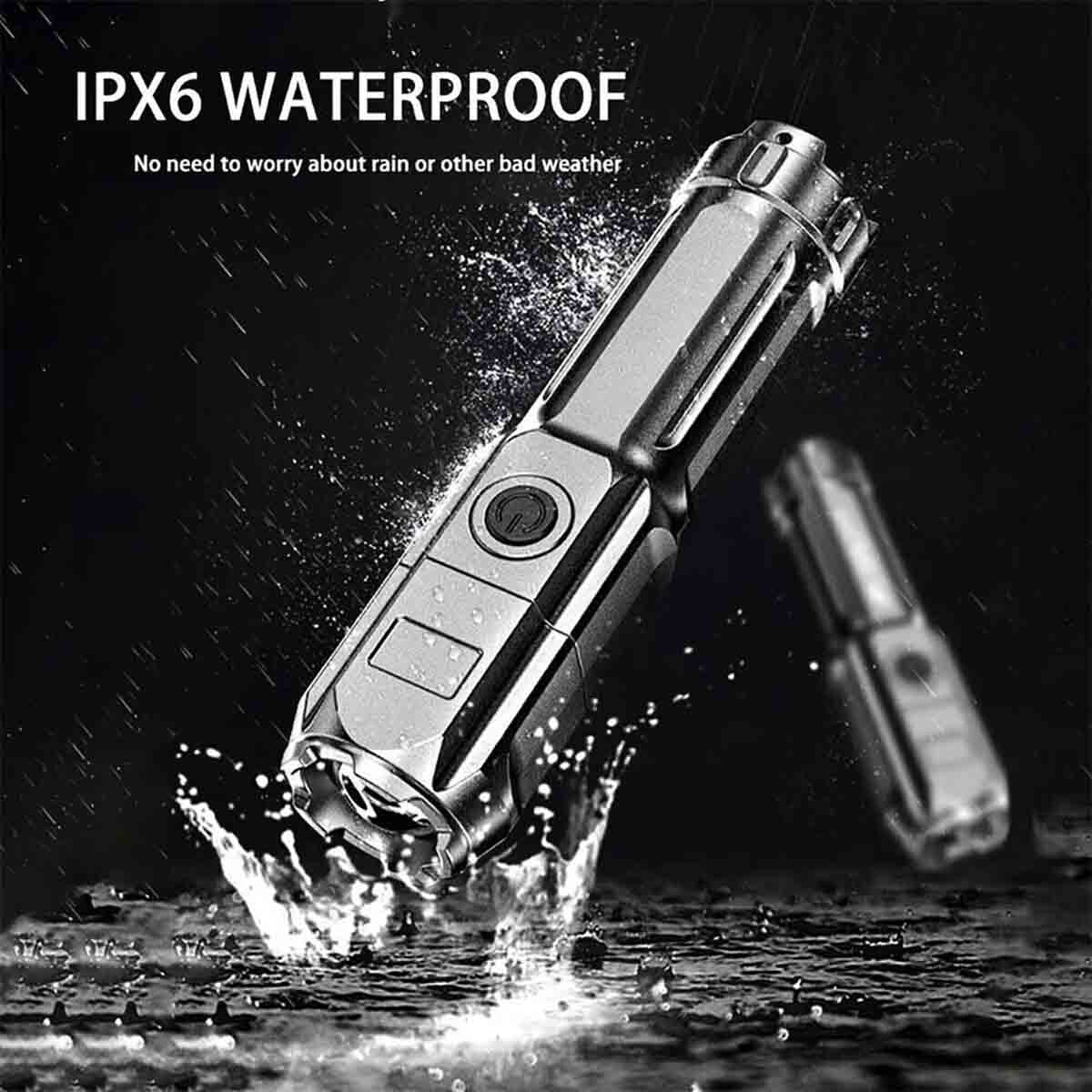 Rechargeable LED Flashlight Torch - Super Bright Tactical Handheld Lamp (2 Pack)