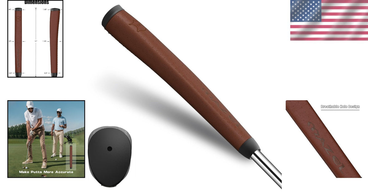 Lightweight Faux Leather Golf Putter Grip - Enhance Control & Consistency