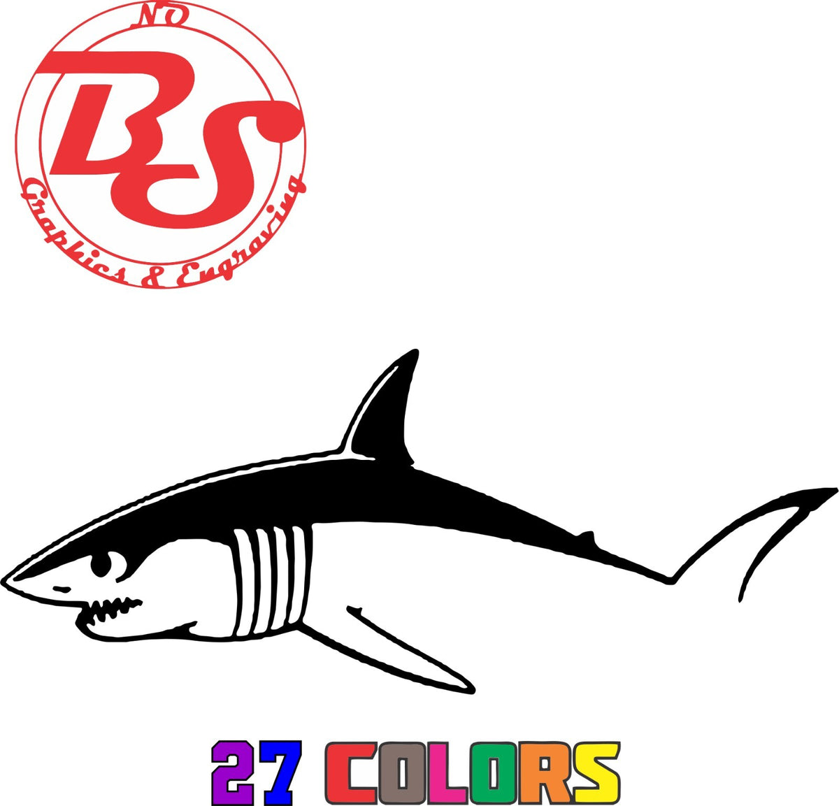 6-Inch Ocean Fish Vinyl Decal - Shark Great White Hammerhead Ocean Salt Water Fish