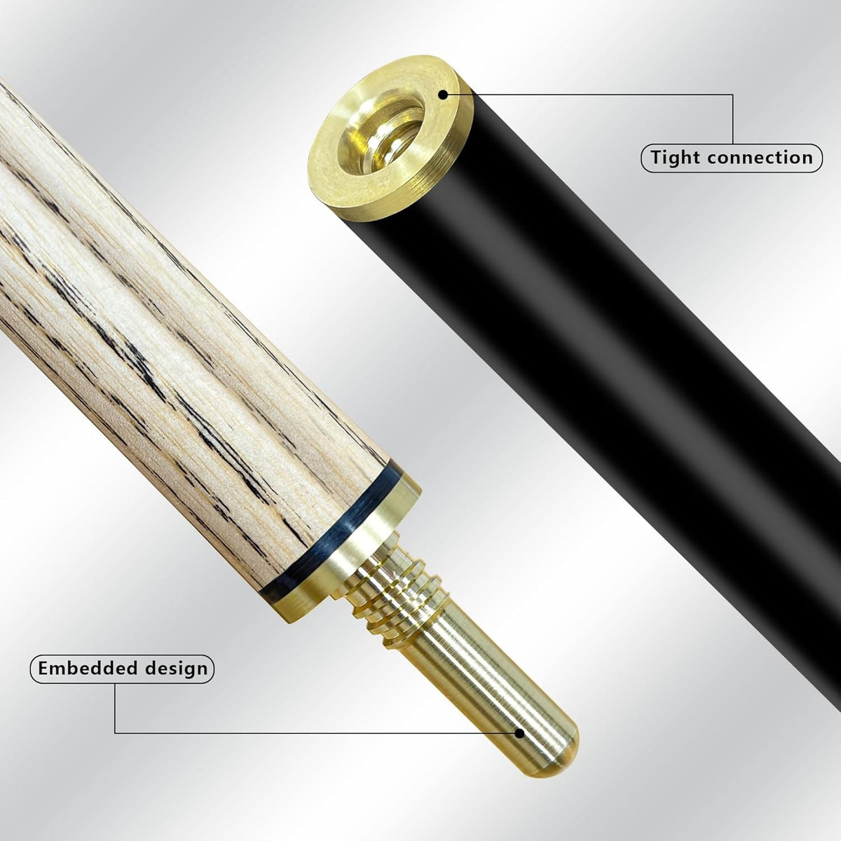 57" Snooker Pool Cue Stick 19oz with 9.5mm Tip & Leather Case