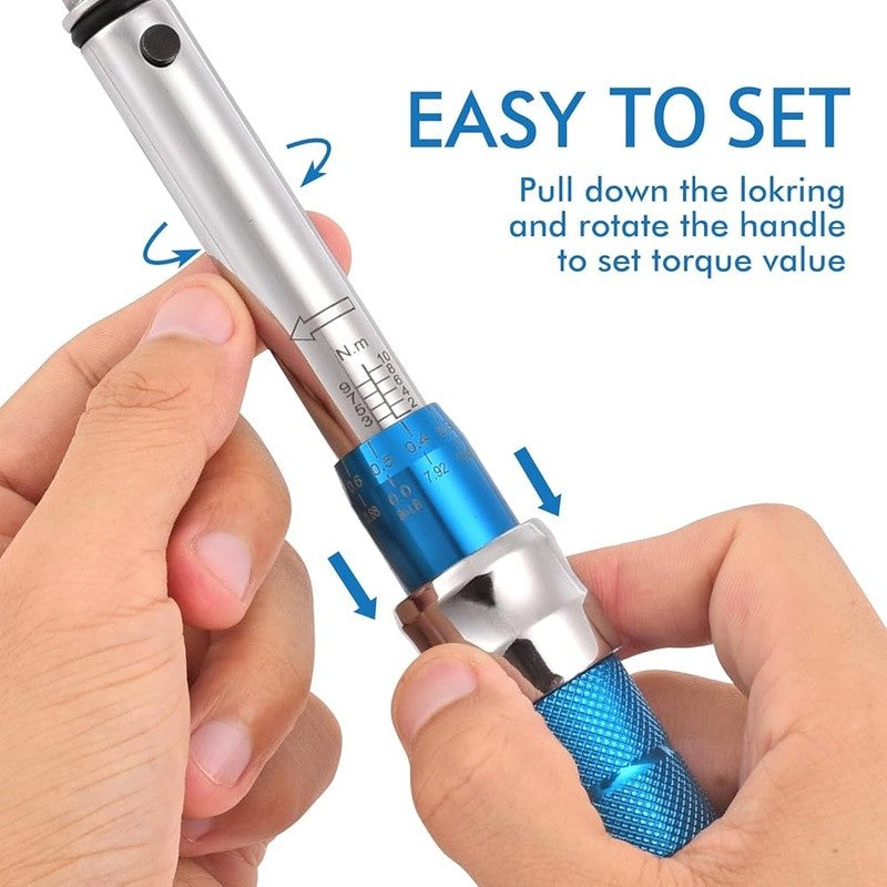 Motorcycle Spoke Torque Wrench 2-10Nm with 10 Interchangeable Heads - Accurate Maintenance Tool