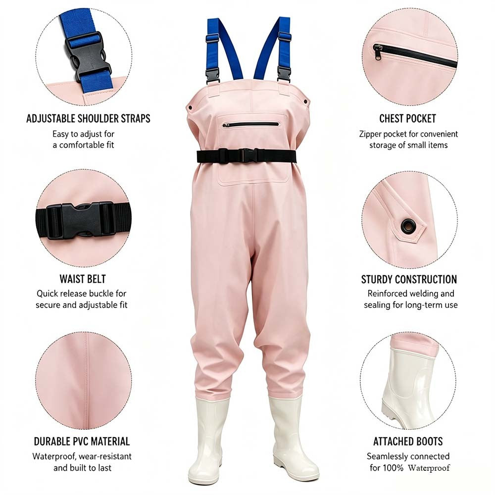 Women's Waterproof PVC Chest Waders for Fishing and Hunting