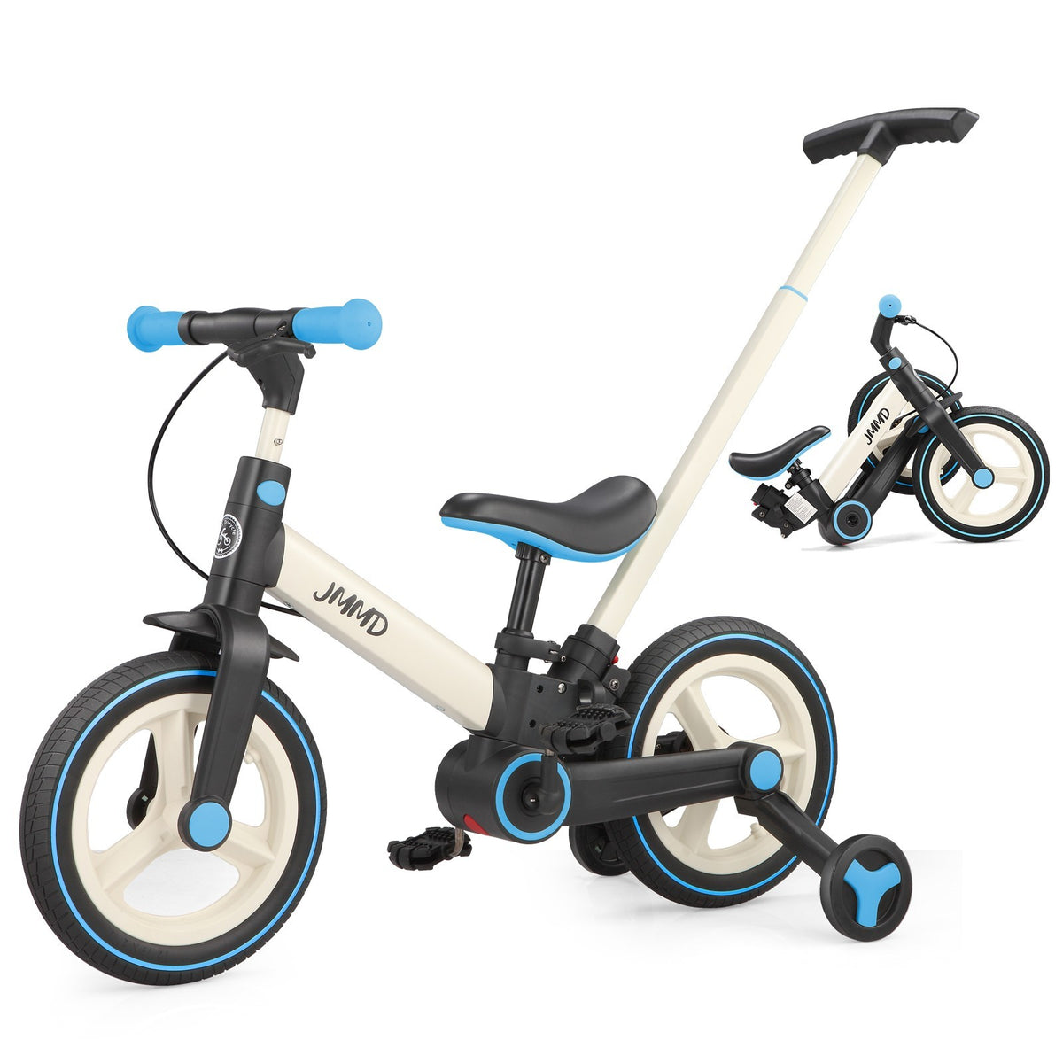 6-in-1 Foldable Toddler Bike with Push Handle for 18-60 Months, Adjustable & Durable
