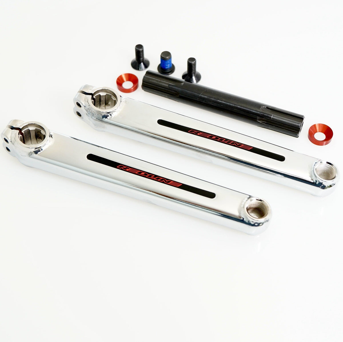 Old School BMX Crankset - Chrome 3-Piece Bicycle Cranks for Retro Builds