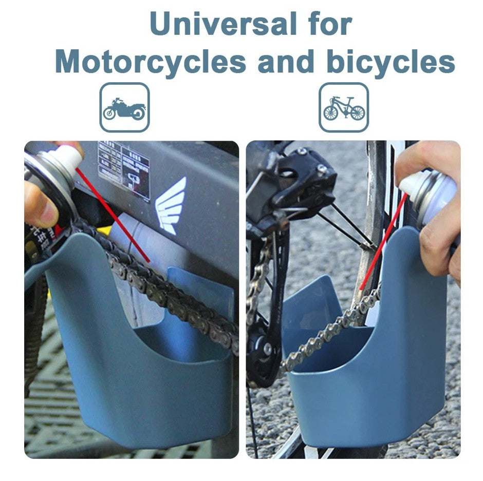 Motorcycle Chain Oil Storage Tool - Splash-Proof Lubrication Box for Bikes